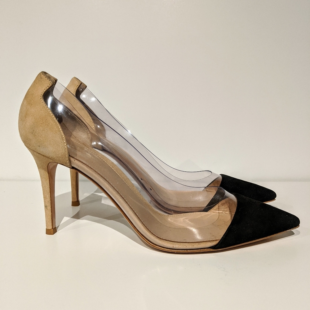 Gianvito Rossi clear/tan 4" pumps | Size 40 Euro
